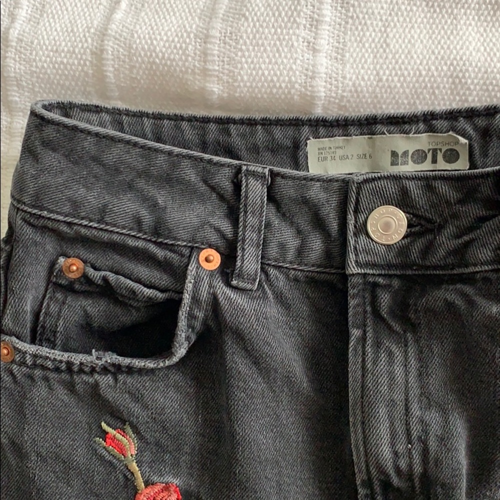 TOPSHOP Moto Black Denim Skirt - Picture 4 of 4